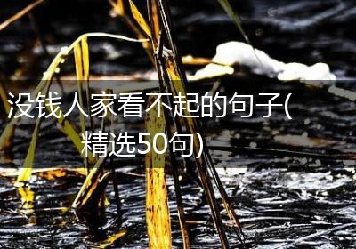 没钱人家看不起的句子(精选50句)