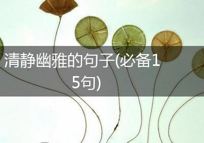 清静幽雅的句子(必备15句)