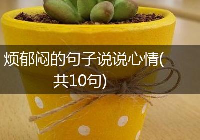 烦郁闷的句子说说心情(共10句)