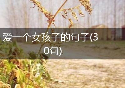 爱一个女孩子的句子(30句)