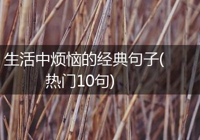 生活中烦恼的经典句子(热门10句)