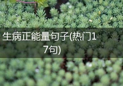生病正能量句子(热门17句)