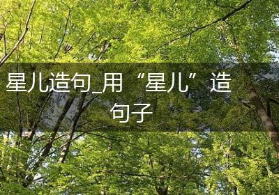 星儿造句_用“星儿”造句子