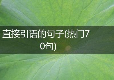 直接引语的句子(热门70句)