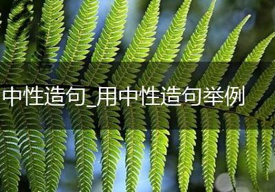 中性造句_用中性造句举例