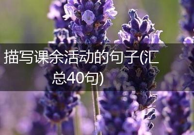 描写课余活动的句子(汇总40句)