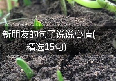 新朋友的句子说说心情(精选15句)