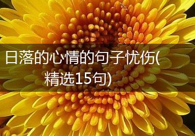 日落的心情的句子忧伤(精选15句)