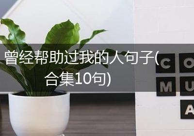 曾经帮助过我的人句子(合集10句)