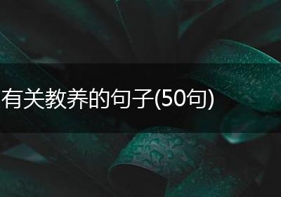 有关教养的句子(50句)