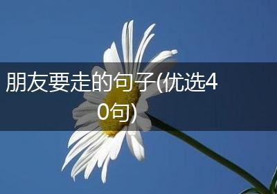 朋友要走的句子(优选40句)