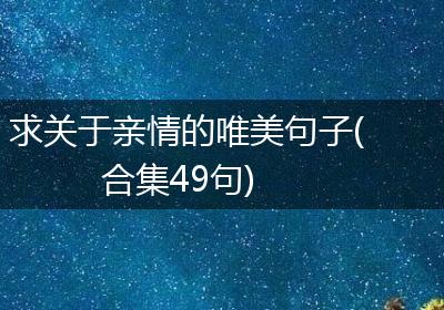 求关于亲情的唯美句子(合集49句)