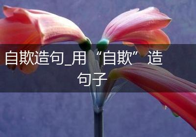 自欺造句_用“自欺”造句子