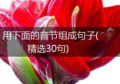 用下面的音节组成句子(精选30句)
