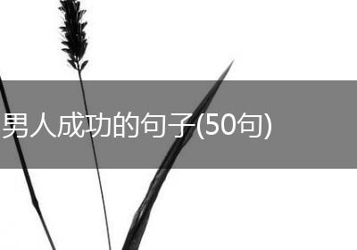 男人成功的句子(50句)