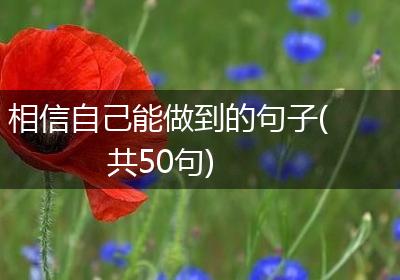 相信自己能做到的句子(共50句)