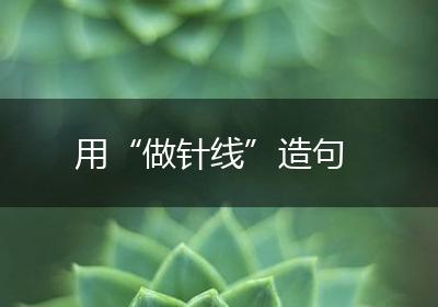 用“做针线”造句