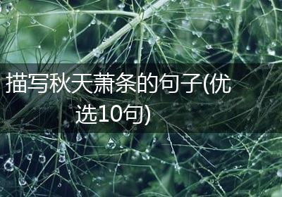 描写秋天萧条的句子(优选10句)