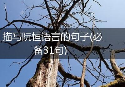 描写阮恒语言的句子(必备31句)