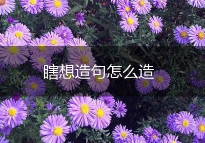 瞎想造句怎么造