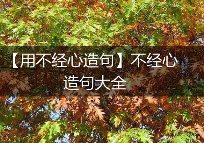 【用不经心造句】不经心造句大全