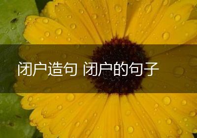 闭户造句 闭户的句子
