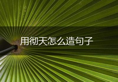 用彻天怎么造句子