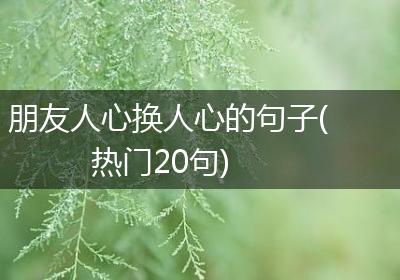 朋友人心换人心的句子(热门20句)