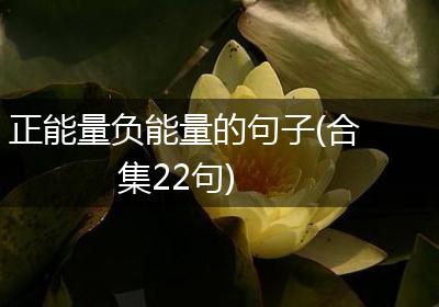 正能量负能量的句子(合集22句)