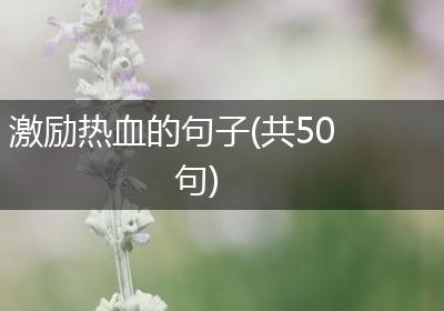 激励热血的句子(共50句)