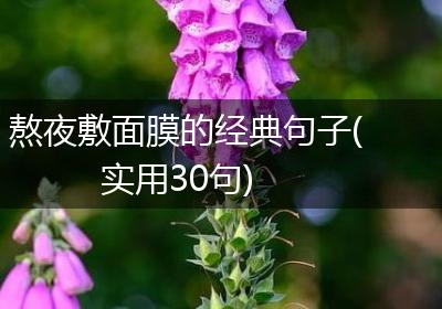 熬夜敷面膜的经典句子(实用30句)