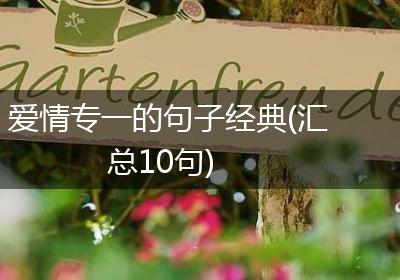爱情专一的句子经典(汇总10句)