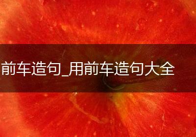 前车造句_用前车造句大全