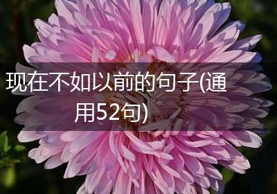 现在不如以前的句子(通用52句)
