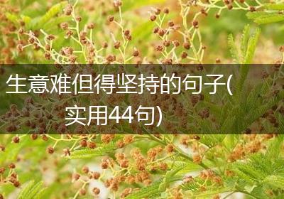 生意难但得坚持的句子(实用44句)