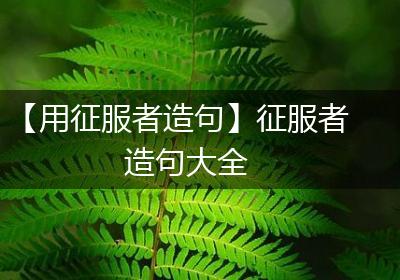 【用征服者造句】征服者造句大全