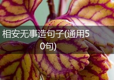 相安无事造句子(通用50句)