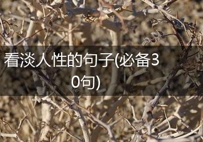 看淡人性的句子(必备30句)