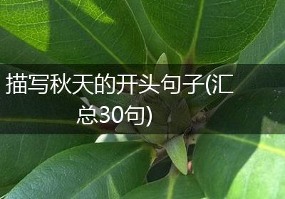 描写秋天的开头句子(汇总30句)