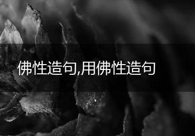 佛性造句,用佛性造句