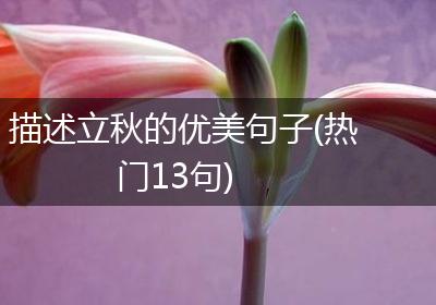 描述立秋的优美句子(热门13句)
