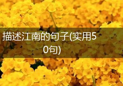 描述江南的句子(实用50句)