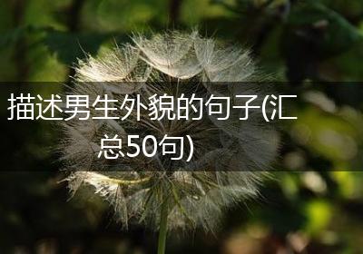 描述男生外貌的句子(汇总50句)