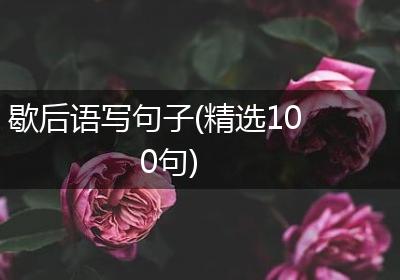 歇后语写句子(精选100句)