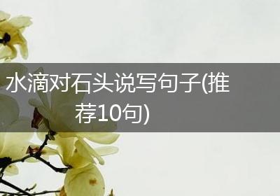 水滴对石头说写句子(推荐10句)