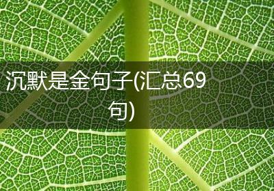 沉默是金句子(汇总69句)