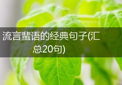 流言蜚语的经典句子(汇总20句)