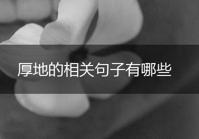 厚地的相关句子有哪些