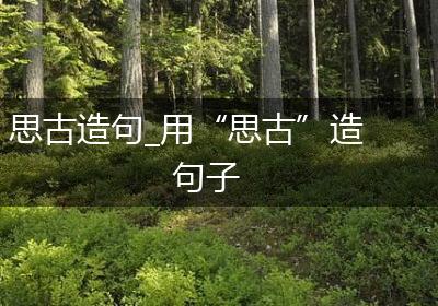 思古造句_用“思古”造句子
