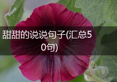 甜甜的说说句子(汇总50句)